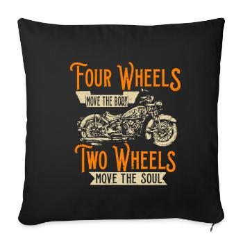 Motorrad Geschenk Zweiräder Motoren lustig - Sofakissenbezug 45 x 45 cm - Schwarz - Vorne