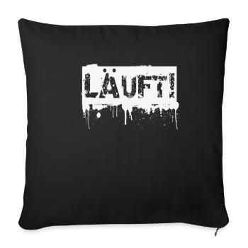 fonctionne - Housse de coussin décorative 45 x 45 cm - noir - Devant