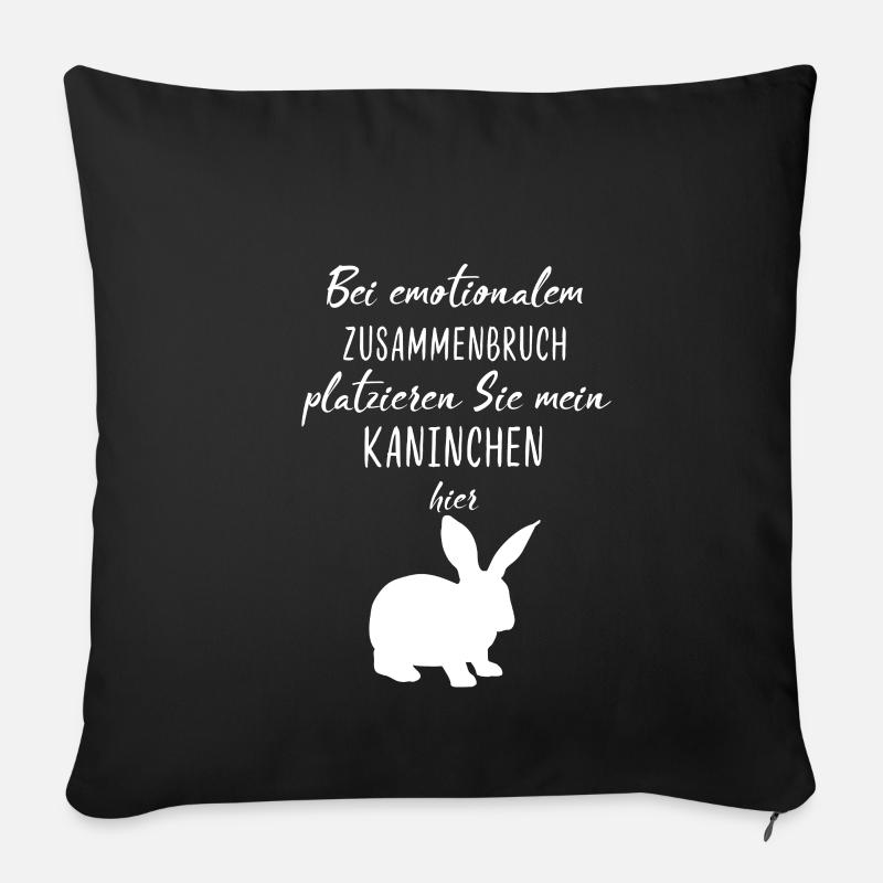 Kaninchen Hase Süß Spruch - Sofakissenbezug 45 x 45 cm - Schwarz