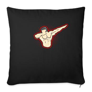 Dabbing Bodybuilder Gift Fitness Muscle Man - Sofa pillowcase 17,3'' x 17,3'' (45 x 45 cm) - black - Front