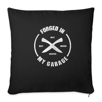Blacksmith Shirt Metal Worker Anvil Cutler - Sofa pillowcase 17,3'' x 17,3'' (45 x 45 cm) - black - Front