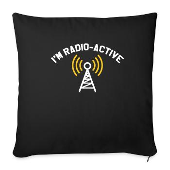HAM radio jupe radio radio cadeau cadeau fréquence DJ - Housse de coussin décorative 45 x 45 cm - noir - Devant