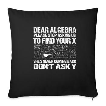 Math Algebra Sarcasm Single Ex Reckon Gift - Sofa pillowcase 17,3'' x 17,3'' (45 x 45 cm) - black - Front