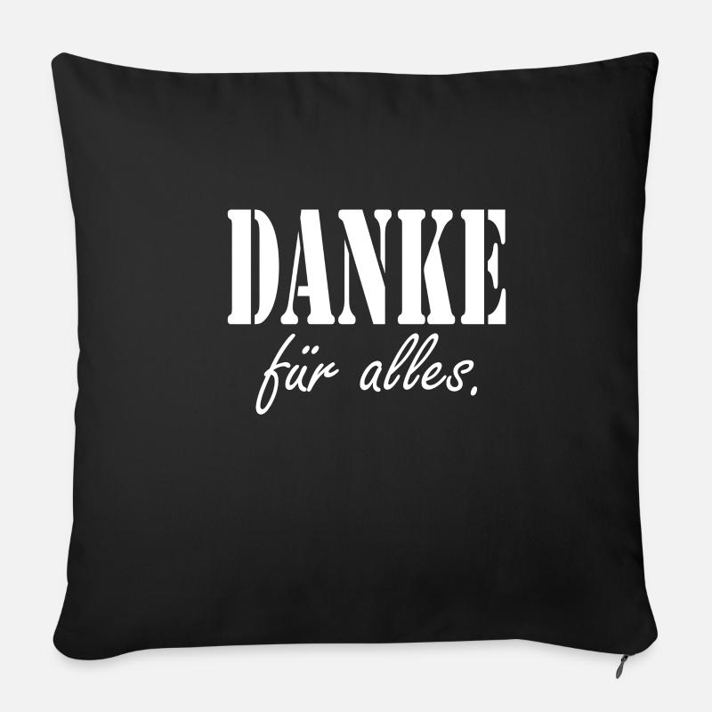 Danke für alles - Sofakissenbezug 45 x 45 cm - Schwarz