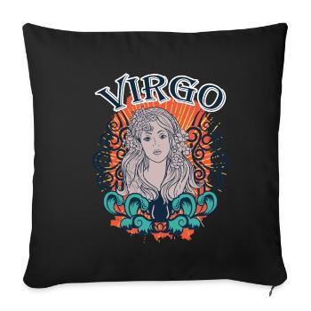 Idée de cadeau du zodiaque de la Vierge par équipe - Housse de coussin décorative 45 x 45 cm - noir - Devant