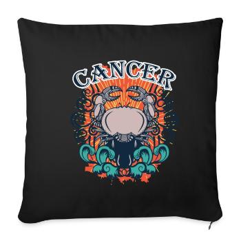 Idée Cadeau Équipe Cadeau Cancer du Zodiaque - Housse de coussin décorative 45 x 45 cm - noir - Devant