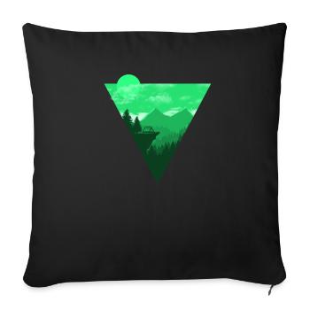 Camping Shirt I Outdoor Nature Travel Backpacker - Sofa pillowcase 17,3'' x 17,3'' (45 x 45 cm) - black - Front