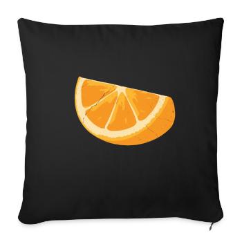 Orange slice - Sofa pillowcase 17,3'' x 17,3'' (45 x 45 cm) - black - Front