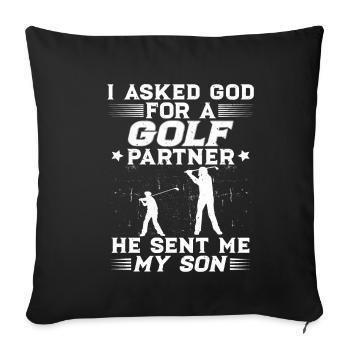 Father Son Golf Partner Golfer Sport Gift - Sofa pillowcase 17,3'' x 17,3'' (45 x 45 cm) - black - Front