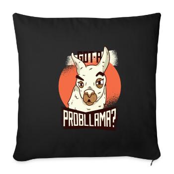 Lama Peru alpaca - Sofa pillowcase 17,3'' x 17,3'' (45 x 45 cm) - black - Front