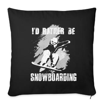 Faire du ski sur neige Faire de la planche à neige - Housse de coussin décorative 45 x 45 cm - noir - Devant