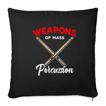Schlagzeug Geschenk Schlagzeugspieler Percussion - Sofakissenbezug 45 x 45 cm - Schwarz - Vorne