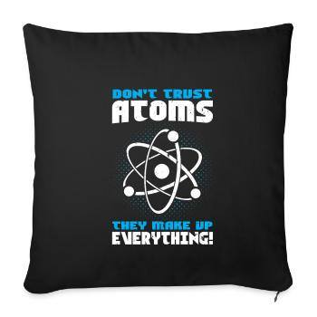 Science Laboratory Atom Gift Idea Nerd Physics - Sofa pillowcase 17,3'' x 17,3'' (45 x 45 cm) - black - Front