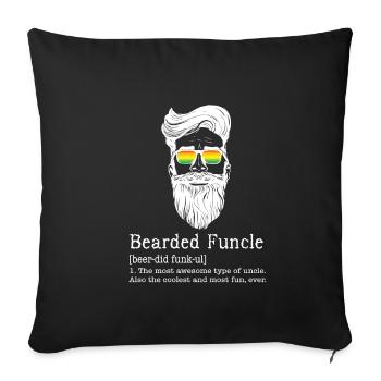 Funcle barbu - Housse de coussin décorative 45 x 45 cm - noir - Devant