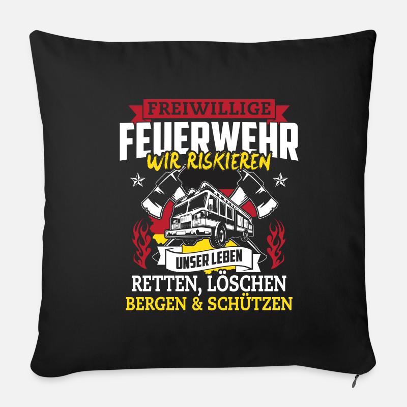 Freiwillige Feuerwehr wir riskieren unser Leben - Sofakissenbezug 45 x 45 cm - Schwarz
