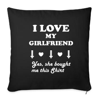 LOVE COUPLE design comme un cadeau pour la Saint Valentin - Housse de coussin décorative 45 x 45 cm - noir - Devant