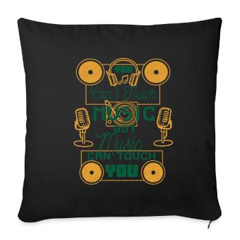 Cadeau de festival de musique techno hip-hop électro - Housse de coussin décorative 45 x 45 cm - noir - Devant