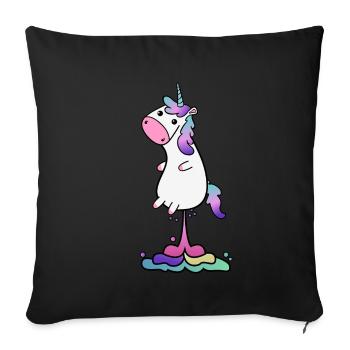funny furtzende unicorns - Sofa pillowcase 17,3'' x 17,3'' (45 x 45 cm) - black - Front