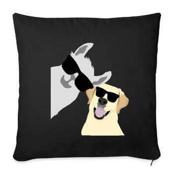 Lama Alpaca Labrador Golden Retriever - Sofa pillowcase 17,3'' x 17,3'' (45 x 45 cm) - black - Front