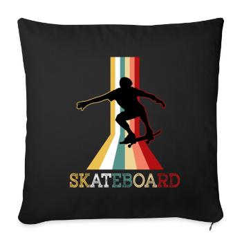 skateboarder - Housse de coussin décorative 45 x 45 cm - noir - Devant