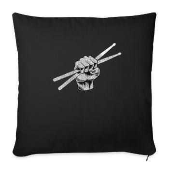 Cadeau de bande de batteur batterie batteur - Housse de coussin décorative 45 x 45 cm - noir - Devant