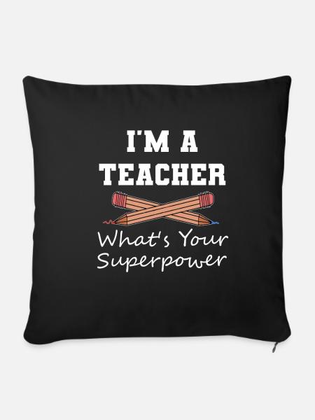 Ich bin ein Lehrer Spruch - Sofakissenbezug 45 x 45 cm - Schwarz