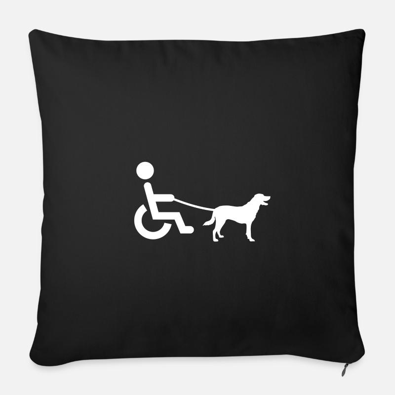 Rollstuhlfahrer Geschenk Labrador Lustig Hund - Sofakissenbezug 45 x 45 cm - Schwarz