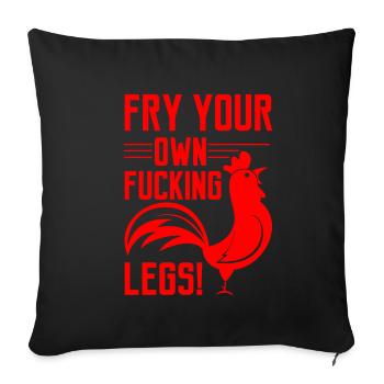 Chemise VEGAN · FUCKING LEGS · Cadeau - Housse de coussin décorative 45 x 45 cm - noir - Devant