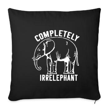 Éléphant jeu de mots - Housse de coussin décorative 45 x 45 cm - noir - Devant
