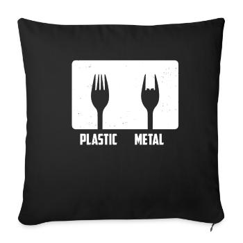 Metal Musik Plastik Gabel Headbang Tanz Geschenk - Sofakissenbezug 45 x 45 cm - Schwarz - Vorne
