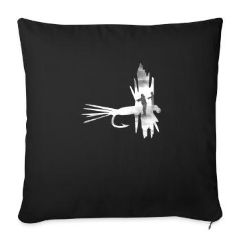 Fly fishermen fishing - Sofa pillowcase 17,3'' x 17,3'' (45 x 45 cm) - black - Front