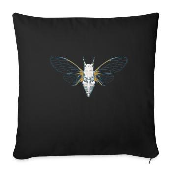 Cigale graphique couleurs pastel - Housse de coussin décorative 45 x 45 cm - noir - Devant