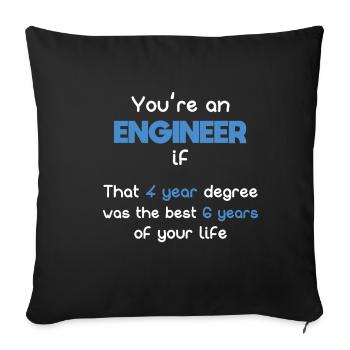 Ingénieur étudiant les meilleures vies - Housse de coussin décorative 45 x 45 cm - noir - Devant