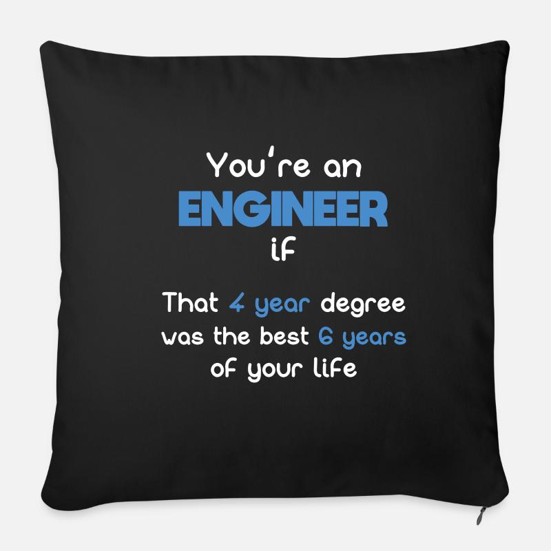Ingenieur Studium beste Leben - Sofakissenbezug 45 x 45 cm - Schwarz