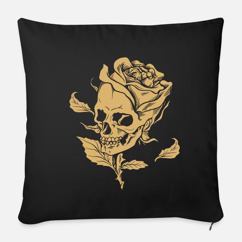 Skull 'n Rose - Sofakissenbezug 45 x 45 cm - Schwarz