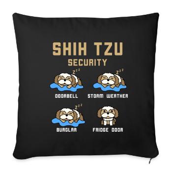 shih tzu - Sofa pillowcase 17,3'' x 17,3'' (45 x 45 cm) - black - Front