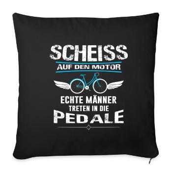 Echte Maenner Fahrrad Bike Mountainbike T-Shirt - Sofakissenbezug 45 x 45 cm - Schwarz - Vorne