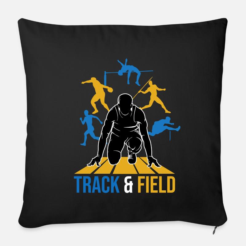 Leichtathletik - Sofakissenbezug 45 x 45 cm - Schwarz