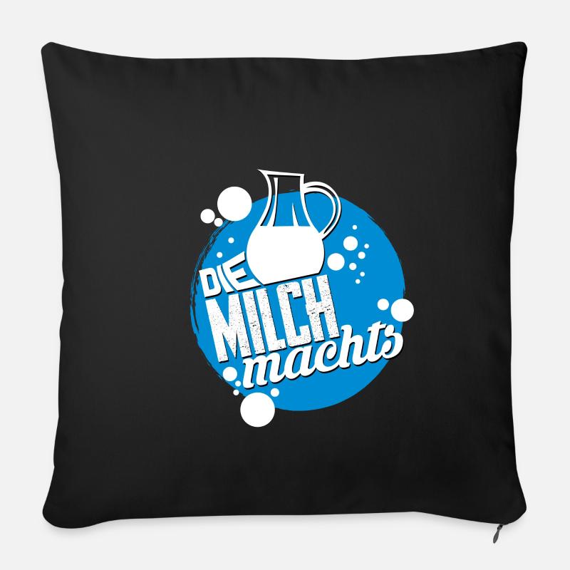 Die Milch machts, nostalgisches Werbeschild - Sofakissenbezug 45 x 45 cm - Schwarz