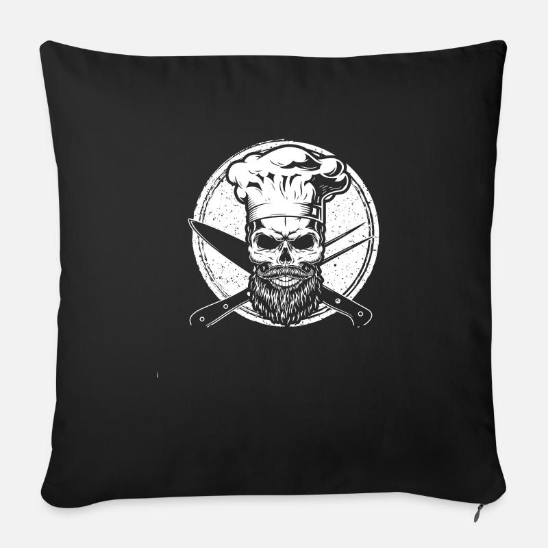 Koch Chefkoch Hobbykoch - Sofakissenbezug 45 x 45 cm - Schwarz