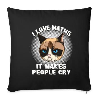 Cat Cats Math Teacher Cat Grumpy Math Gesche - Sofa pillowcase 17,3'' x 17,3'' (45 x 45 cm) - black - Front