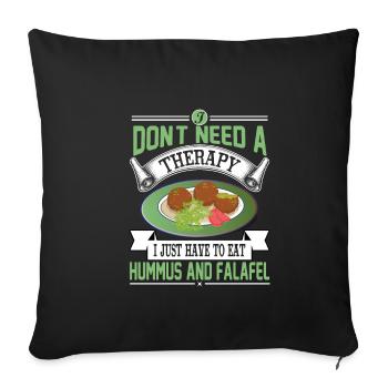 Hummus and Falafel T-Shirt - Housse de coussin décorative 45 x 45 cm - noir - Devant