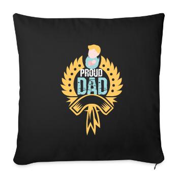 Papa fier - Housse de coussin décorative 45 x 45 cm - noir - Devant