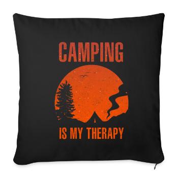 Camping Camping - Sofa pillowcase 17,3'' x 17,3'' (45 x 45 cm) - black - Front