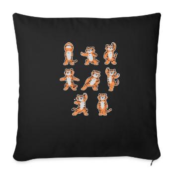 Arts martiaux de Tai Chi Chuan Tigre TShirt Taijiquan - Housse de coussin décorative 45 x 45 cm - noir - Devant