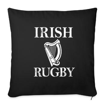 Conception de rugby irlandais - Ireland Sports - Housse de coussin décorative 45 x 45 cm - noir - Devant
