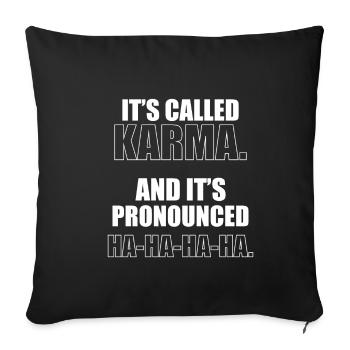 ça s'appelle du karma - Housse de coussin décorative 45 x 45 cm - noir - Devant