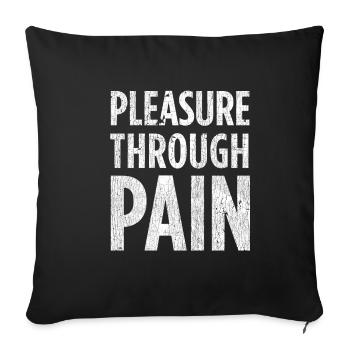 Impression plaisir par la douleur - BDSM Soumis - Housse de coussin décorative 45 x 45 cm - noir - Devant