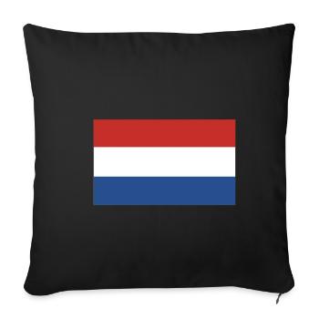 Drapeau Pays-Bas, flag of the Netherlands - Housse de coussin décorative 45 x 45 cm - noir - Devant