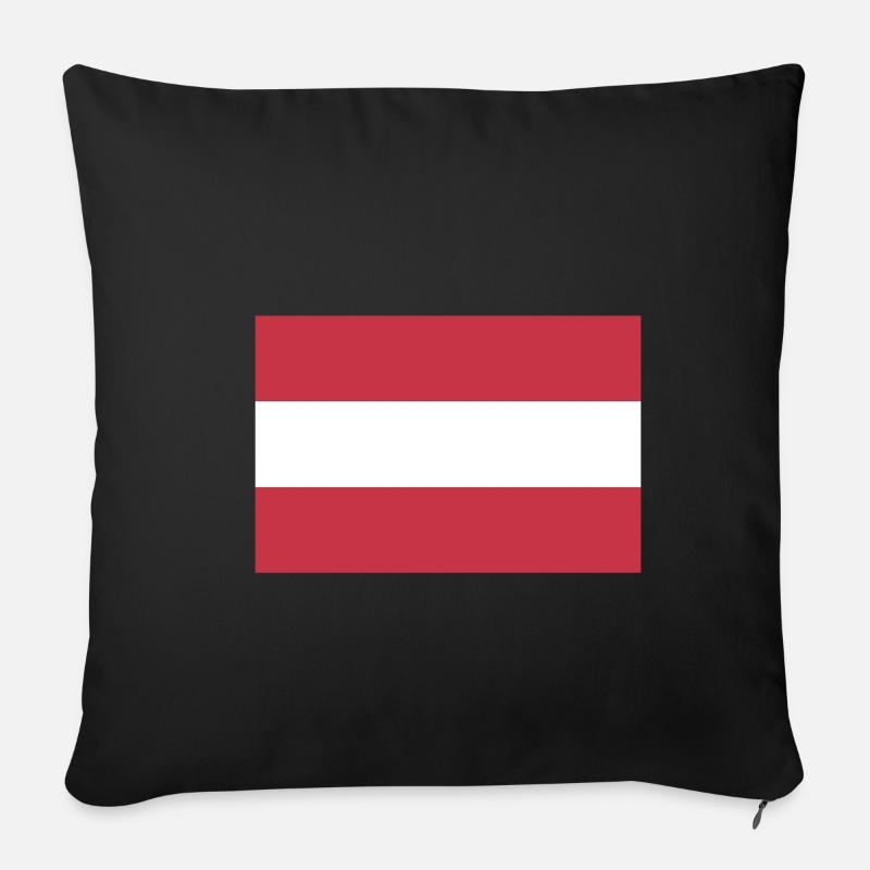 Drapeau de l’Autriche, Drapeau de l’Autriche, Autriche - Housse de coussin décorative 45 x 45 cm - noir